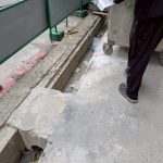 內湖除蟲公司操作熱煙霧機進行建案工地全區熱煙噴灑清消