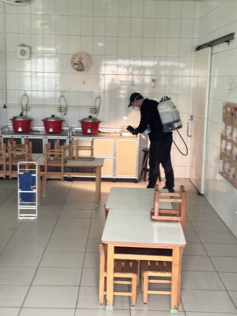 詠琦病媒防治完成淡水幼稚園全區消毒與環境衛生復原作業